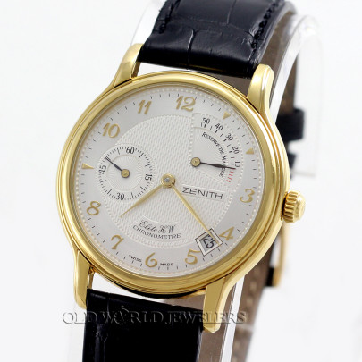 Zenith Elite Reserve de Marche ChronoMaster Ref 03.0240.655 18K Gold Silver Dial